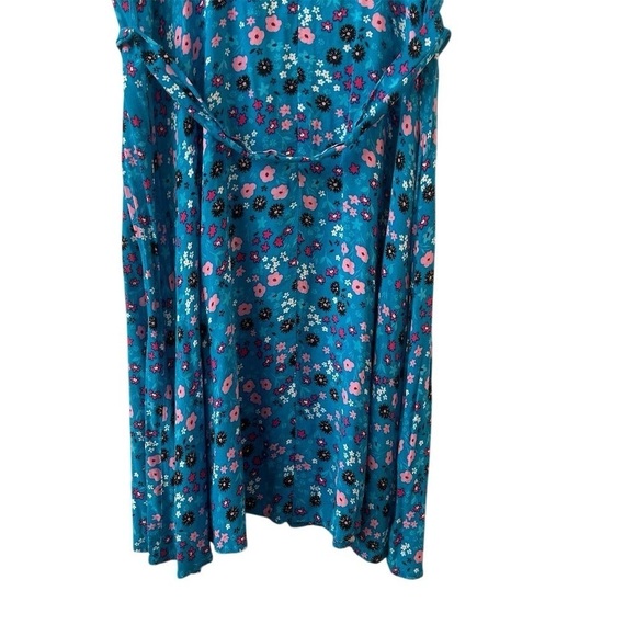 Calvin Klein Women's Size 8 Blue Ditsy Floral Knee Length Dress V-Neck - Picture 9 of 14